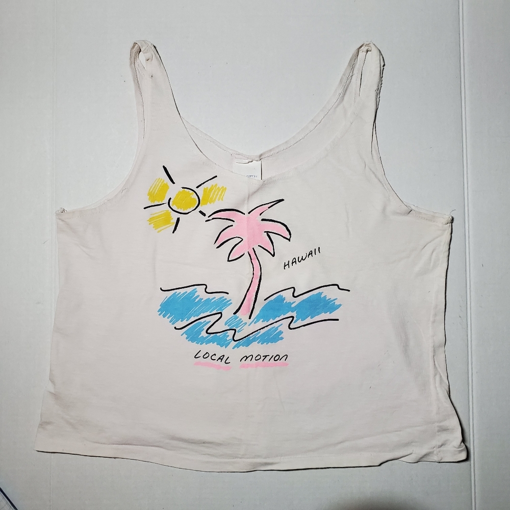 VTG Local Motion Hawaiian beach tank top large uncut 1990s distressed